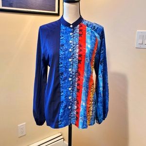 Sheilay Red & Blue Blouse NWT small